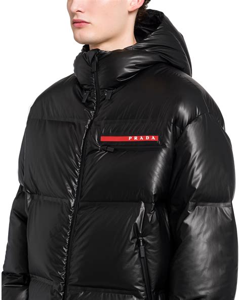 black hooded prada jacket|prada nylon jacket men.